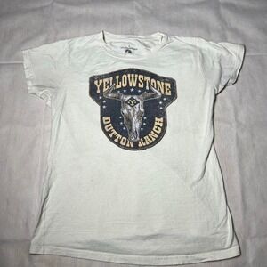 Yellowstone cotton t-shirt with bull skull graphic
